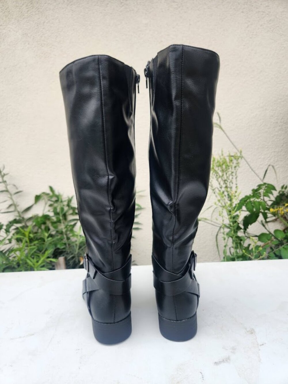 New Style & Co Womens Size 7.5 Margoo Riding Boots Shoes Block Heel Faux Leather - Picture 8 of 8
